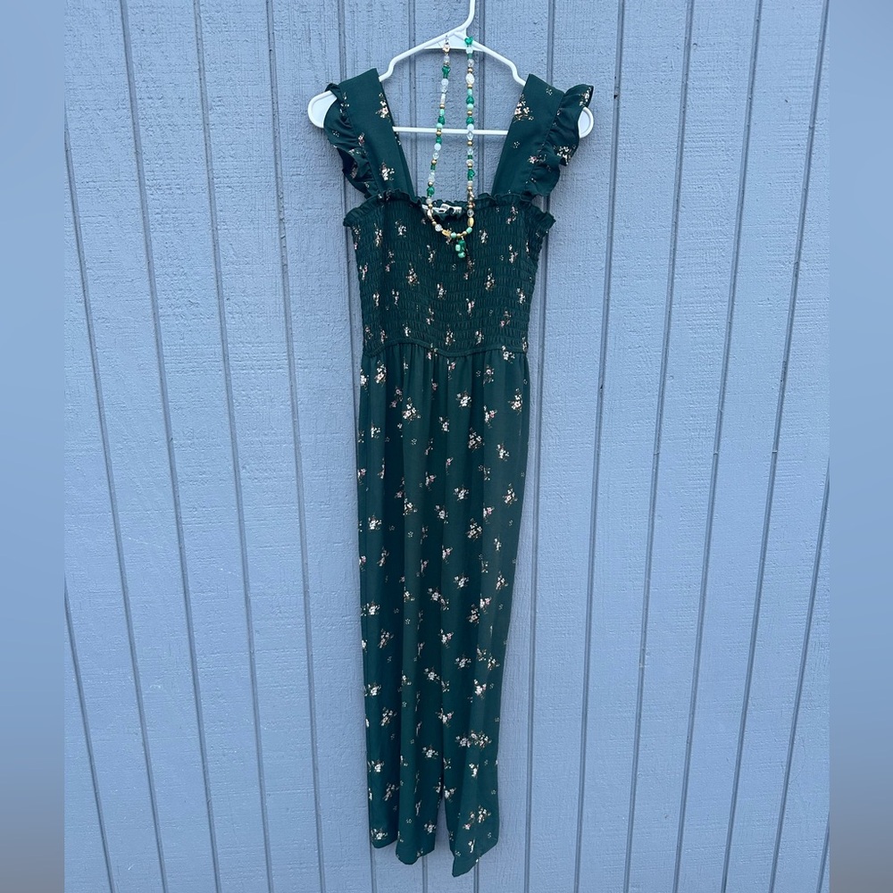 Inspired Hearts Green Floral Jumpsuit